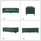 Canapé classique Calymne 84 à accoudoirs carrés et dossier capitonné par HULALA HOME