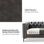 Canapé classique Calymne 84 à accoudoirs carrés et dossier capitonné par HULALA HOME