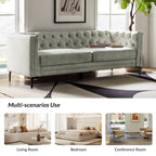 Canapé classique Calymne 84 à accoudoirs carrés et dossier capitonné par HULALA HOME