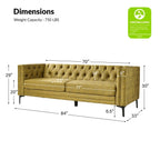 Canapé classique Calymne 84 à accoudoirs carrés et dossier capitonné par HULALA HOME