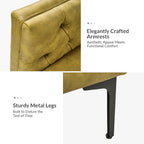 Canapé classique Calymne 84 à accoudoirs carrés et dossier capitonné par HULALA HOME