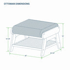 Ensemble de 4 chaises Adirondack d'extérieur rembourrées en teck Cambridge Casual Auburn