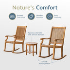 Ensemble de 3 chaises à bascule d'extérieur Cambridge Casual Chara en teck