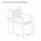 Ensemble de salle à manger de patio Cambridge Casual Chara 5 pièces en teck avec coussin