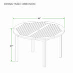 Ensemble de salle à manger de patio Cambridge Casual Chara 5 pièces en teck avec coussin