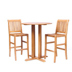 Ensemble bistrot Cambridge Casual Chara en teck 3 pièces hauteur bar