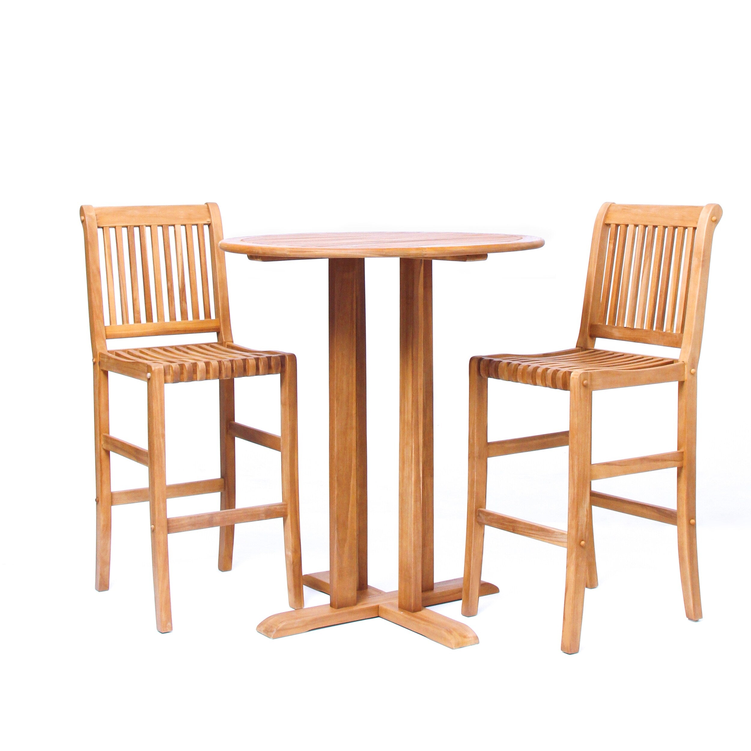 Ensemble bistrot Cambridge Casual Chara en teck 3 pièces hauteur bar