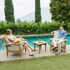 Ensemble de salon de jardin Cambridge Casual Leon 3 pièces en teck avec coussins