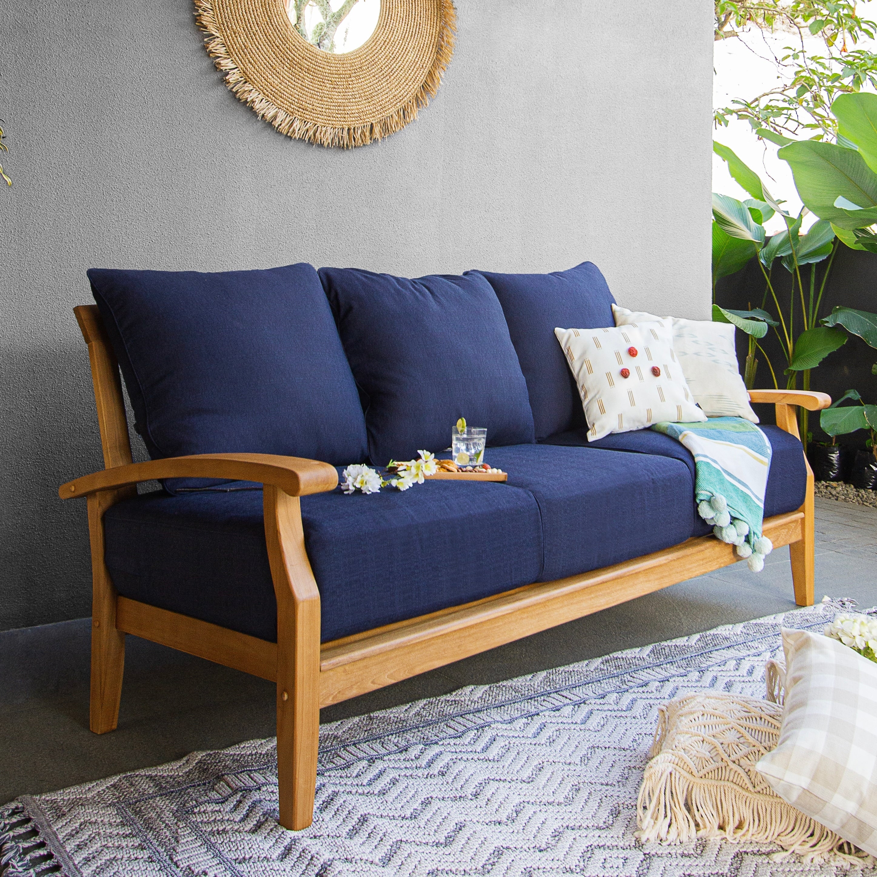 Ensemble de conversation de patio en bois de teck Cambridge Casual Leon 5 pièces