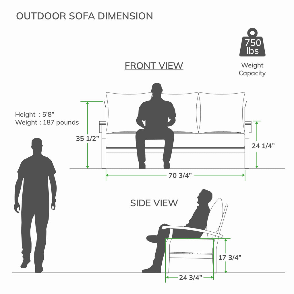 Ensemble de conversation de patio en bois de teck Cambridge Casual Leon 5 pièces