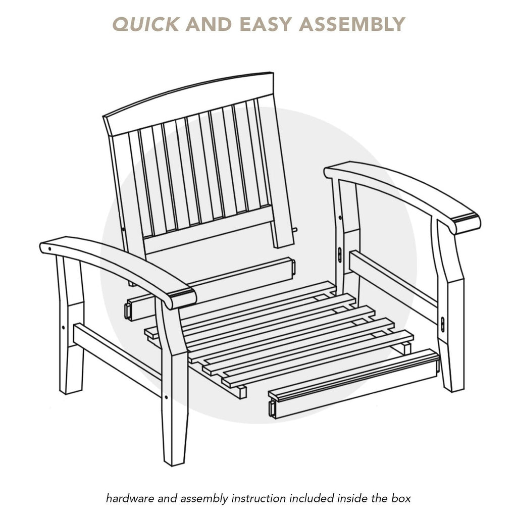 Ensemble de conversation de patio en teck Cambridge Casual Leon 7 pièces