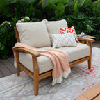 Ensemble de conversation de patio en teck Cambridge Casual Leon 7 pièces