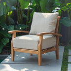 Ensemble de conversation de patio en teck Cambridge Casual Leon 7 pièces