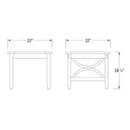 Ensemble de conversation de patio en teck Cambridge Casual Lowell 3 pièces