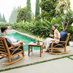 Ensemble de conversation de patio en teck Cambridge Casual Lowell 3 pièces