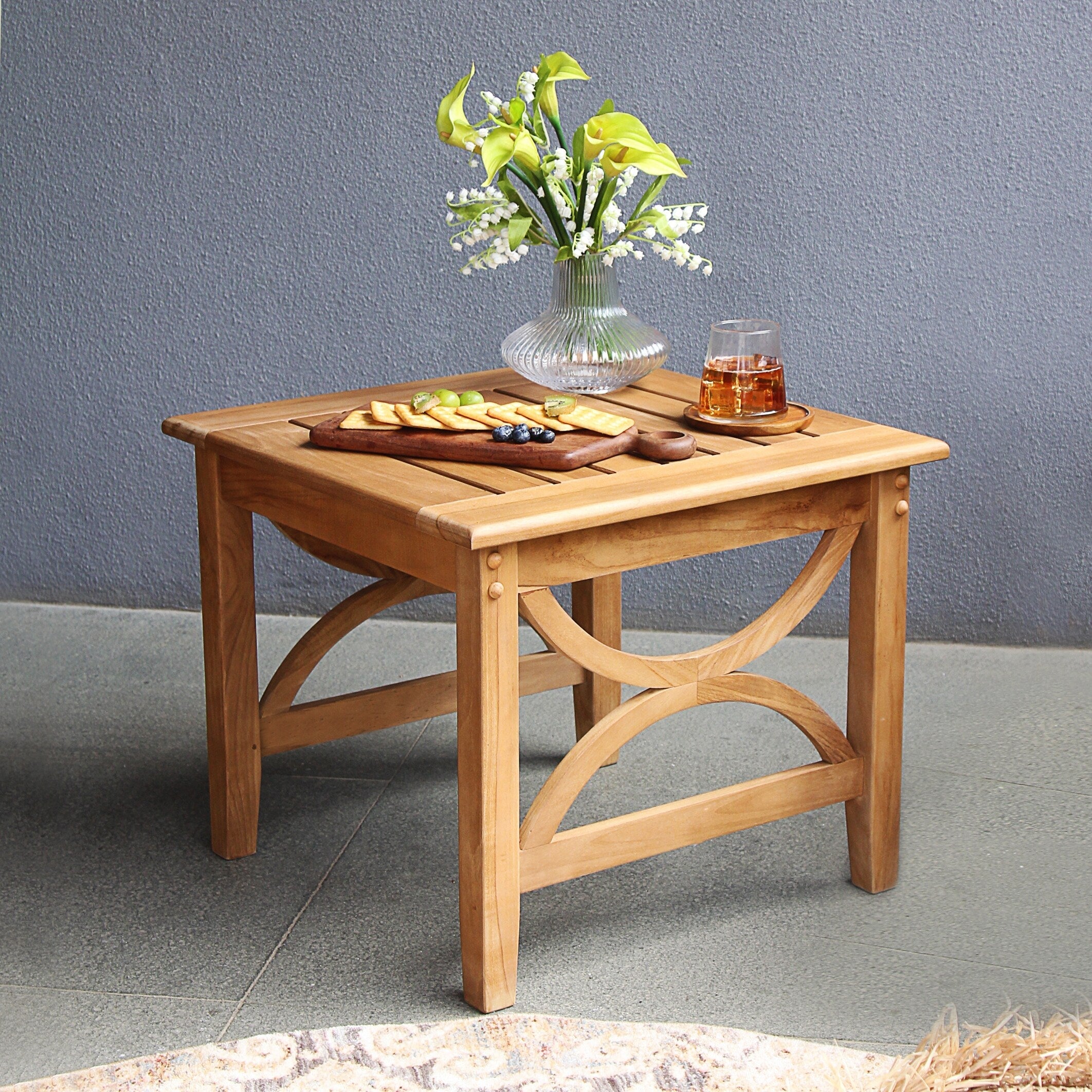 Ensemble de conversation de patio en teck Cambridge Casual Lowell 3 pièces