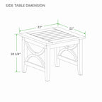 Ensemble de conversation de patio en teck Cambridge Casual Lowell 3 pièces