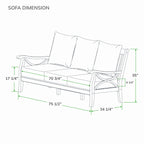 Ensemble de conversation d'extérieur 5 pièces en bois de teck Cambridge Casual Lowell