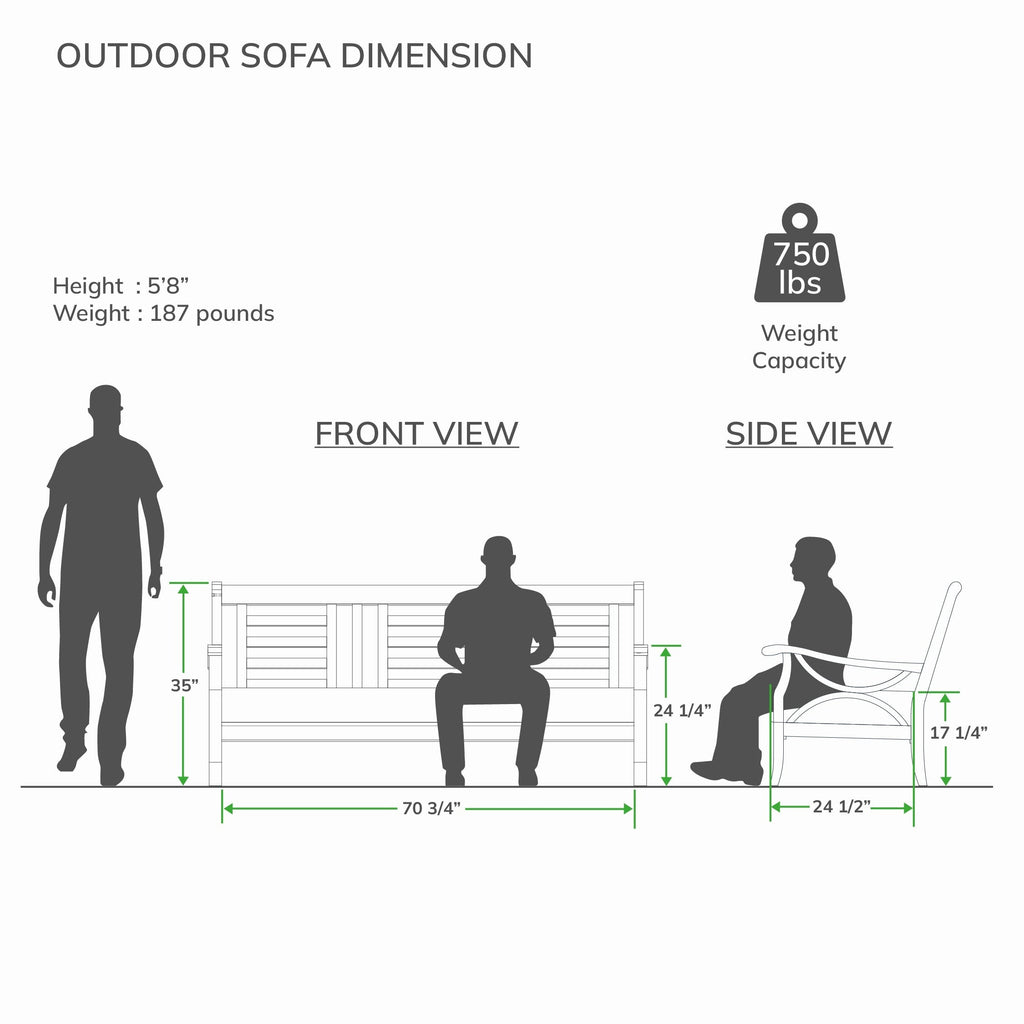 Ensemble de conversation d'extérieur 5 pièces en bois de teck Cambridge Casual Lowell