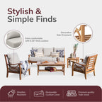 Ensemble de conversation d'extérieur 5 pièces en bois de teck Cambridge Casual Lowell