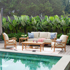 Ensemble de conversation d'extérieur 5 pièces en bois de teck Cambridge Casual Lowell