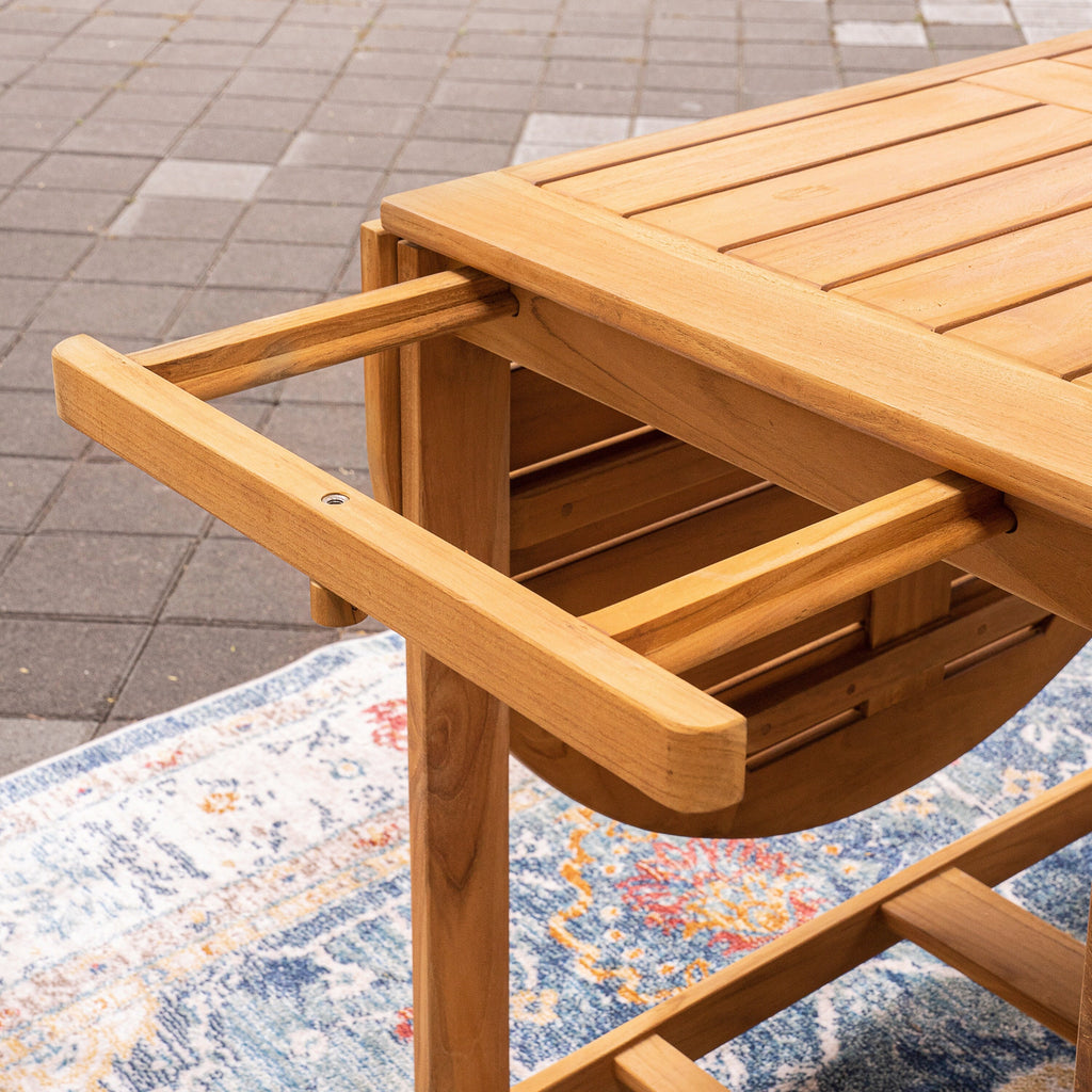 Ensemble de salle à manger d'extérieur pliable Cambridge Casual Miami 7 pièces en teck avec coussin de siège Sunbrella