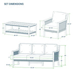 Ensemble de conversation d'extérieur Cambridge Casual Nassau 4 pièces en bois de teck