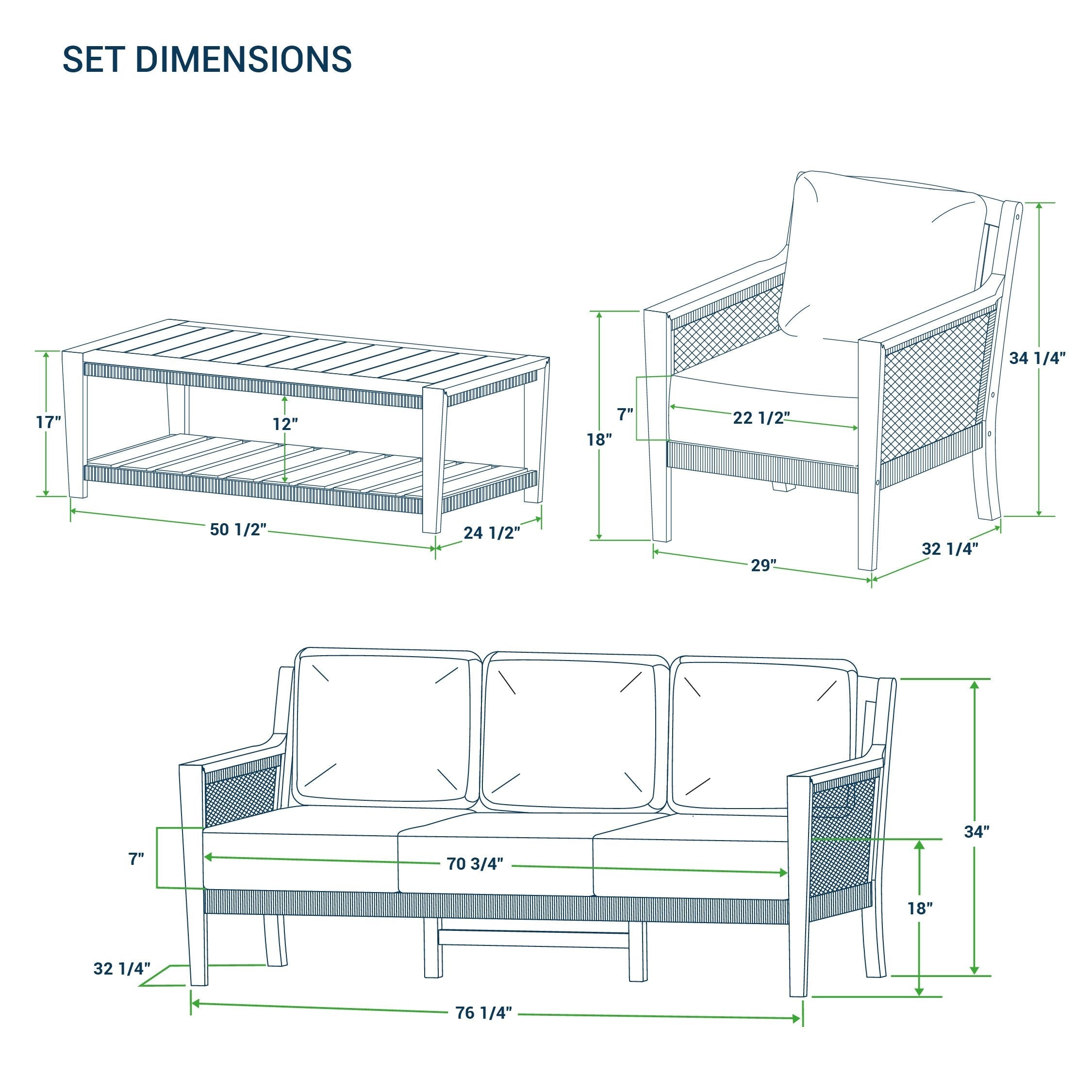 Ensemble de conversation d'extérieur Cambridge Casual Nassau 4 pièces en bois de teck