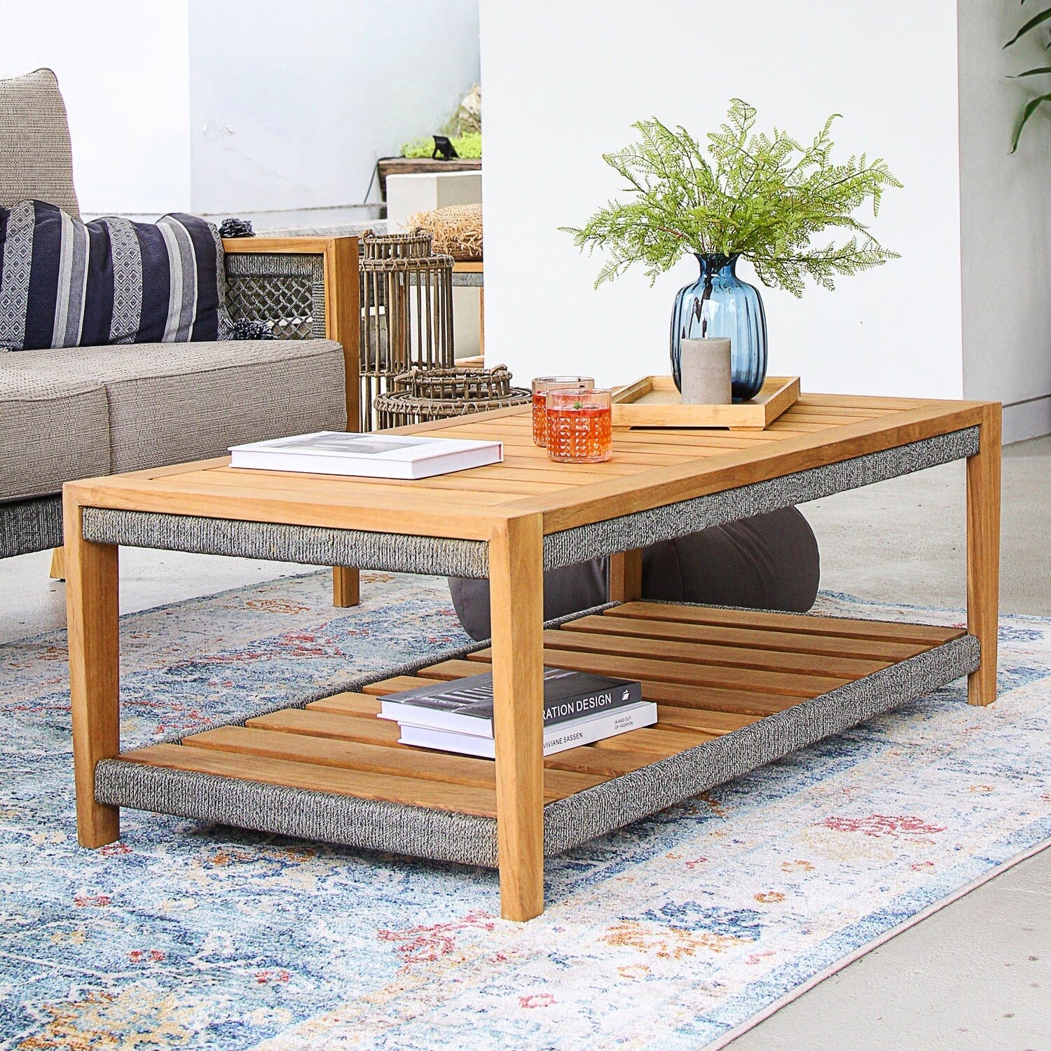 Ensemble de conversation d'extérieur Cambridge Casual Nassau 4 pièces en bois de teck