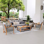 Ensemble de conversation d'extérieur Cambridge Casual Nassau 4 pièces en bois de teck