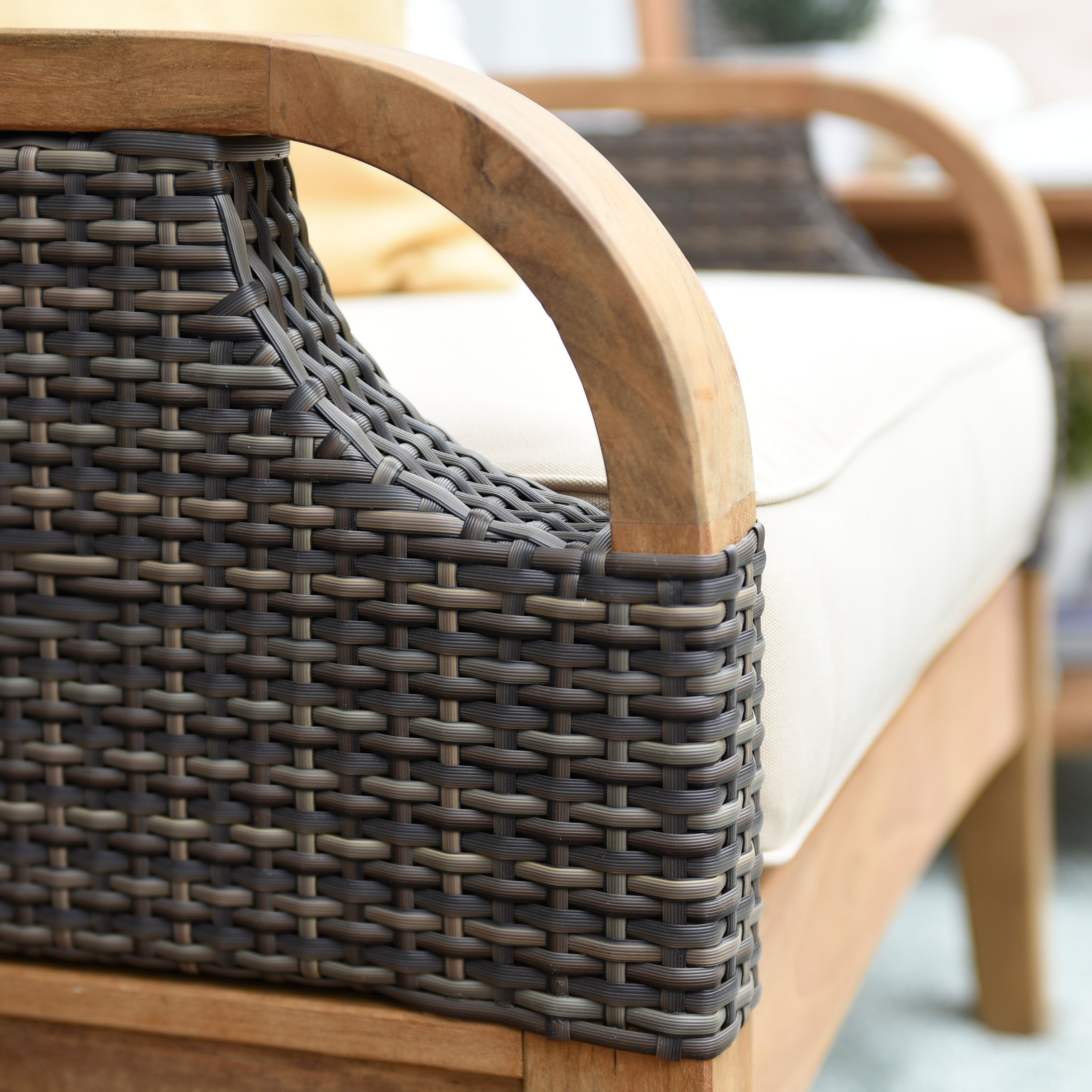 Ensemble de conversation d'extérieur Cambridge Casual Palma 3 pièces en teck et osier avec oreiller GRATUIT