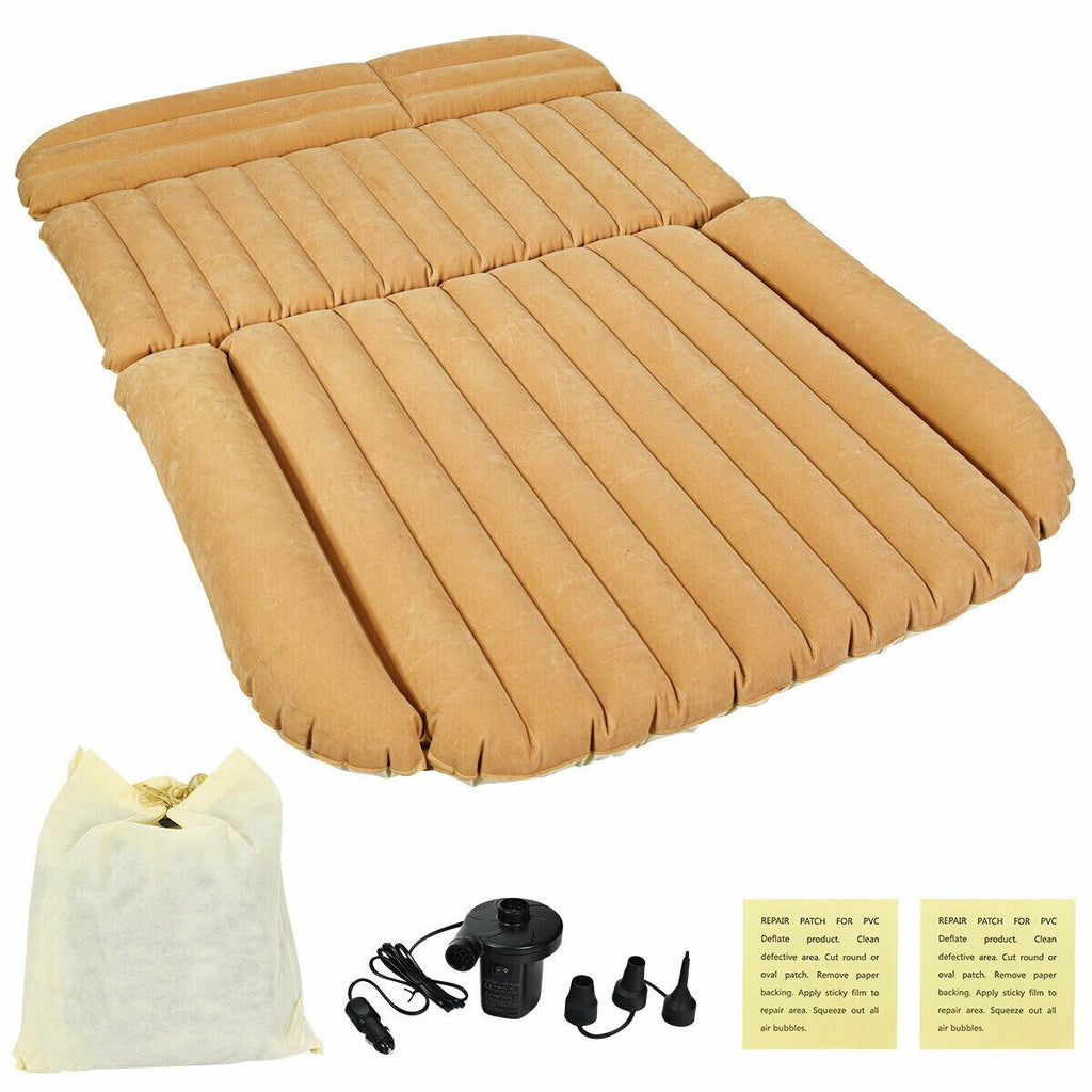 Matelas gonflable Camel pour voiture avec gonflage rapide et surface floquée imperméable pour camping et voyage