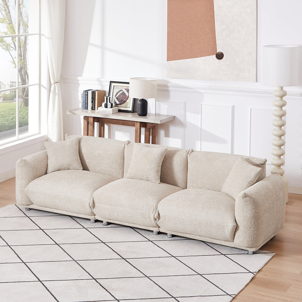 Canapé 3 places Camel Modern 111 surdimensionné avec pieds en métal et structure en bois massif pour le salon