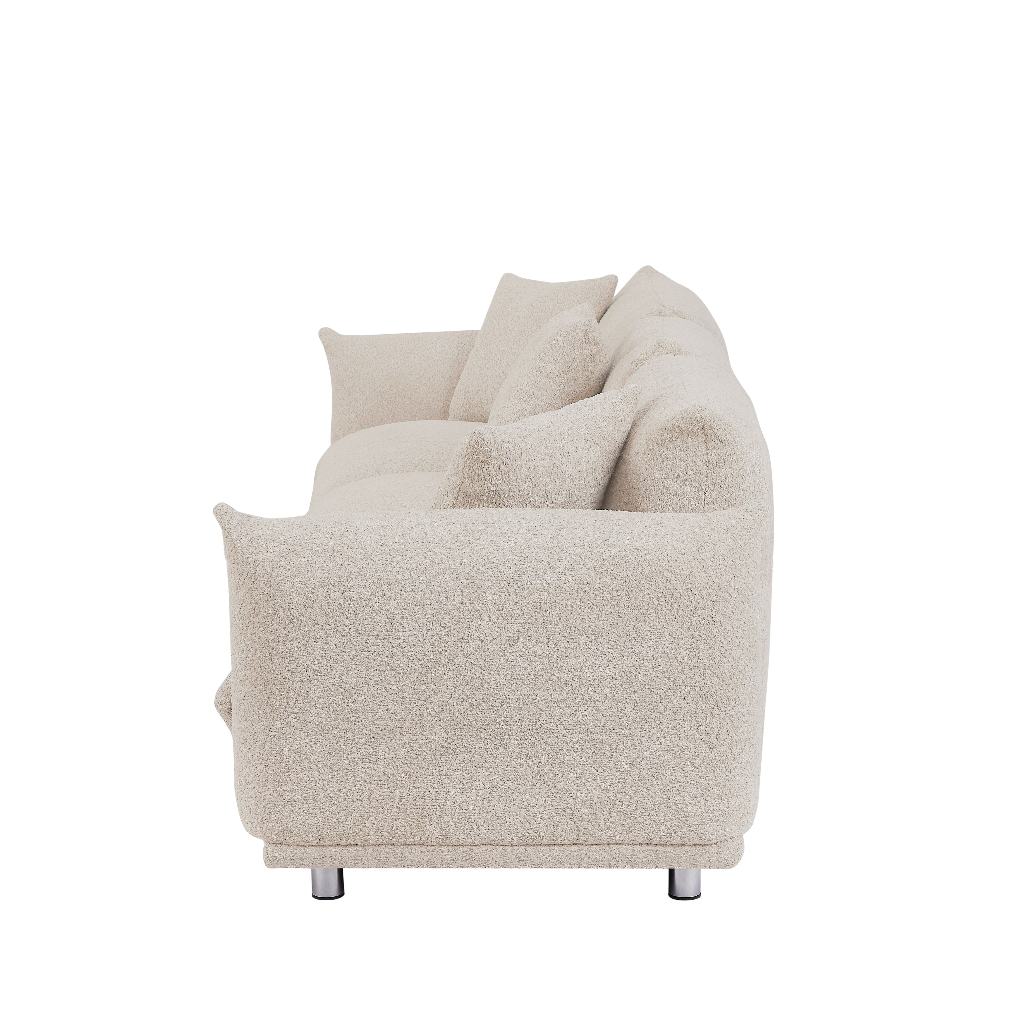 Canapé 3 places Camel Modern 111 surdimensionné avec pieds en métal et structure en bois massif pour le salon