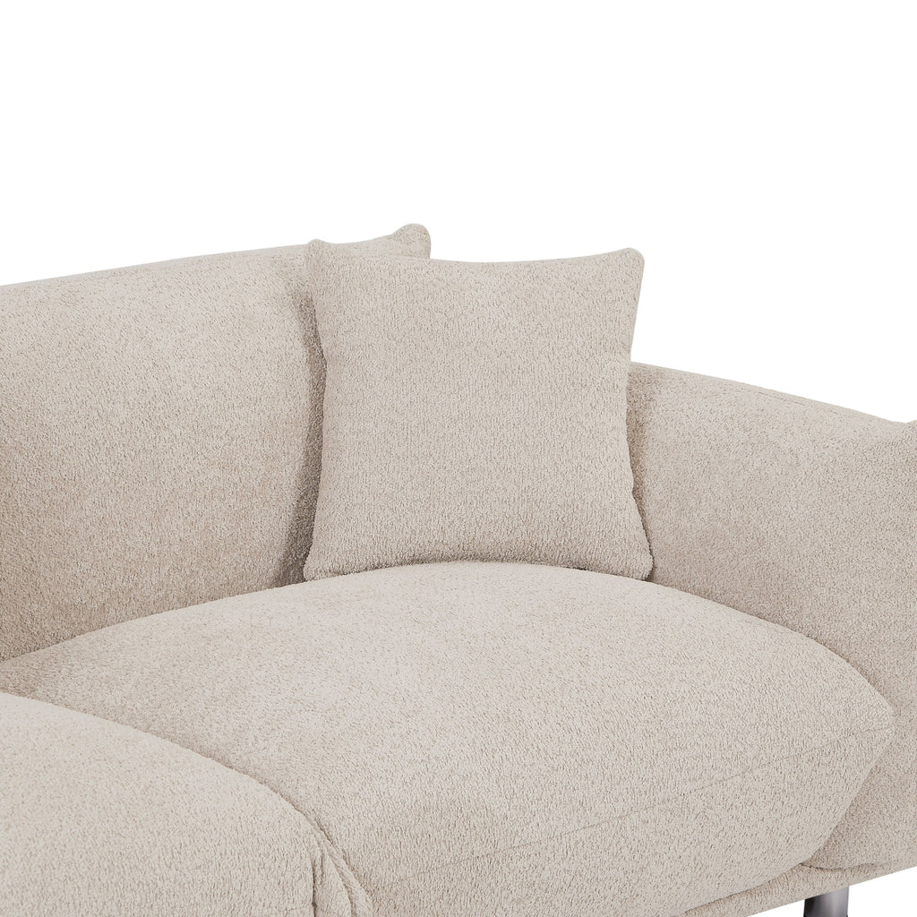 Canapé 3 places Camel Modern 111 surdimensionné avec pieds en métal et structure en bois massif pour le salon