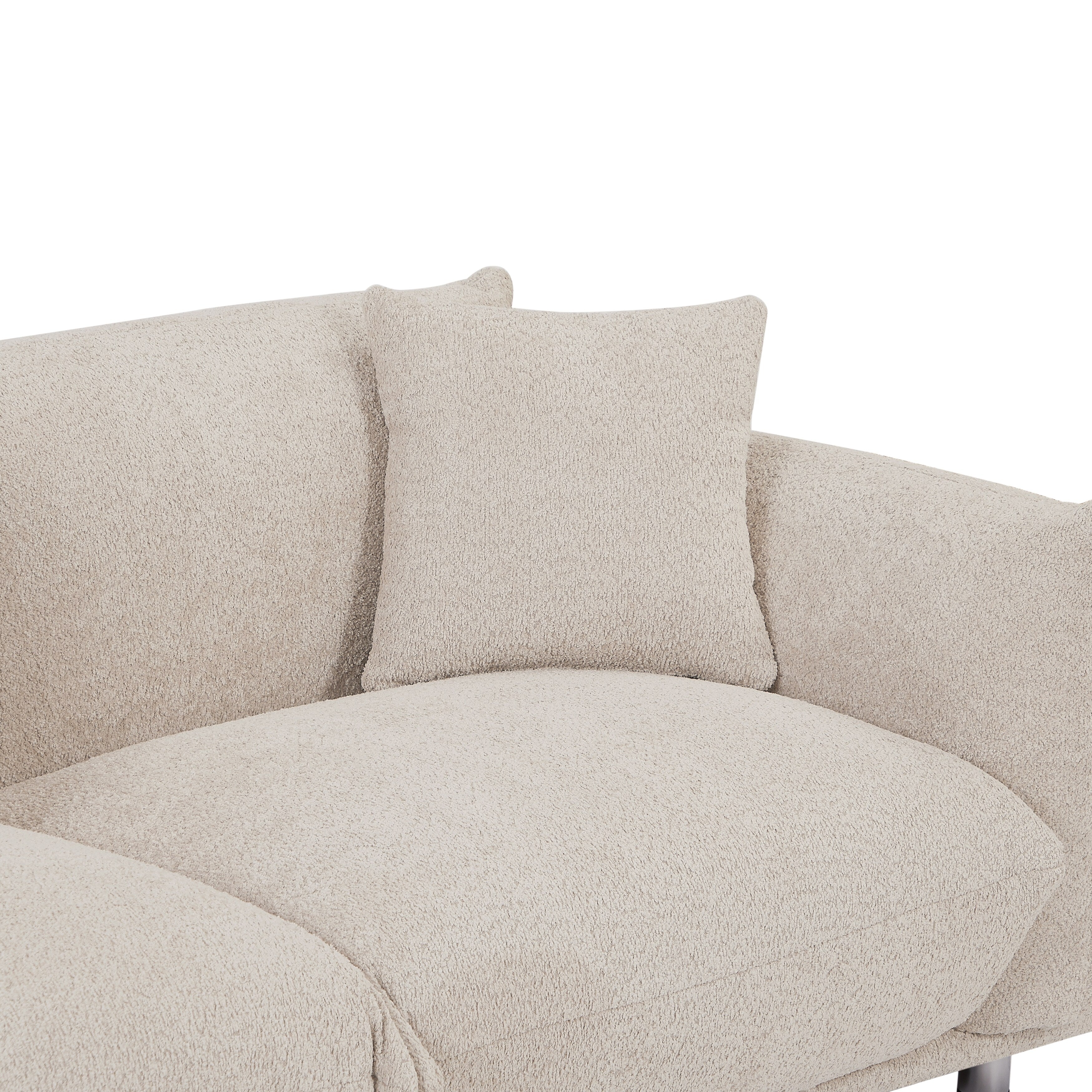 Canapé 3 places Camel Modern 111 surdimensionné avec pieds en métal et structure en bois massif pour le salon