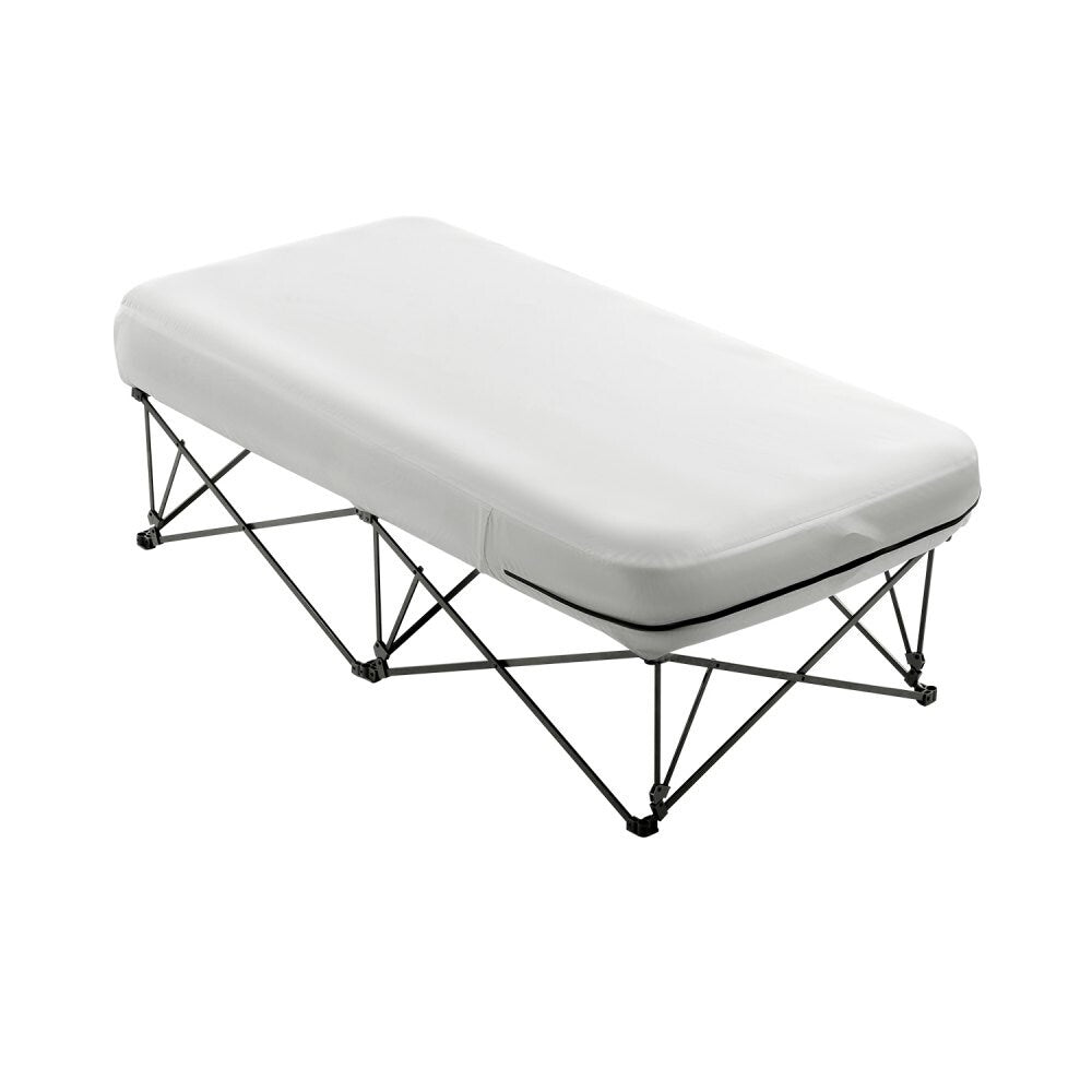 Matelas gonflable de camping pliable avec cadre et pompe