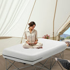 Matelas gonflable de camping pliable avec cadre et pompe