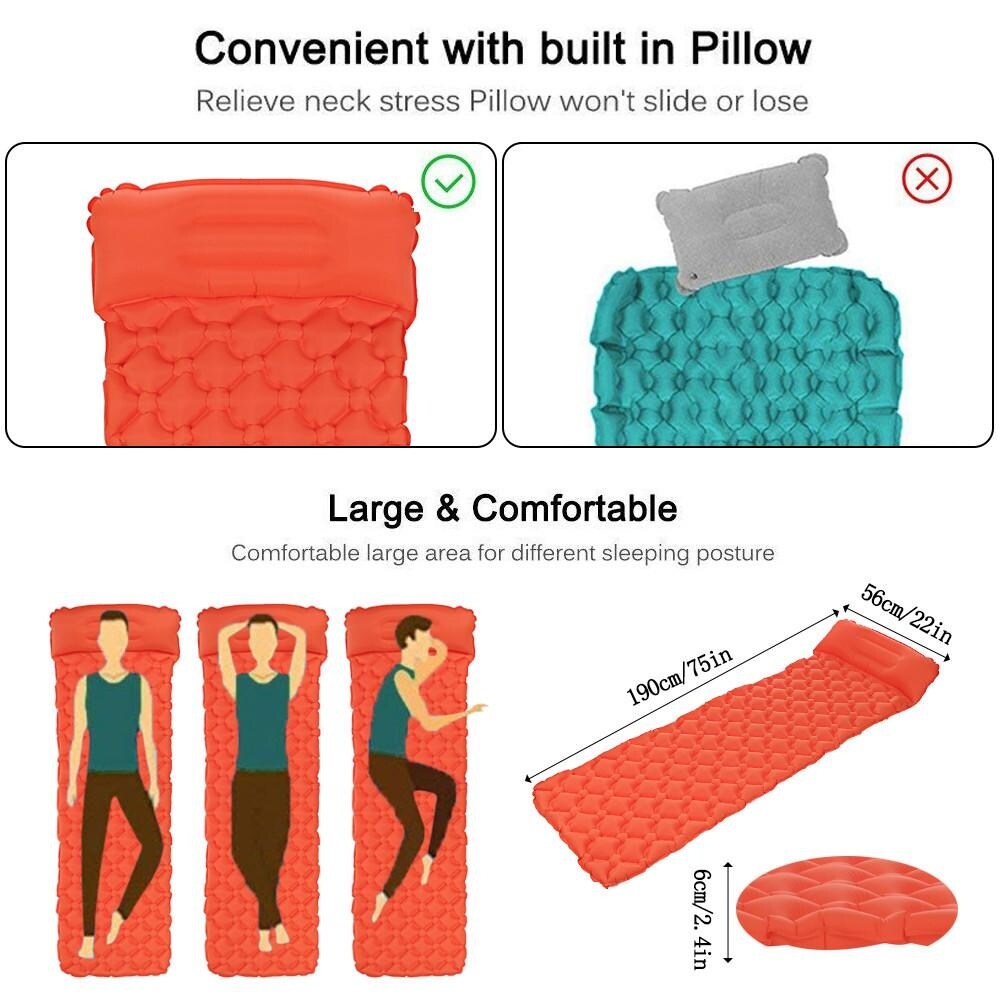 Matelas de couchage de camping ultraléger pour le camping, la randonnée, léger et imperméable
