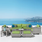 Ensemble de canapé et fauteuil club d'extérieur Cannes Deluxe 8 pièces Sunbrella