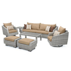 Ensemble de canapé et fauteuil club d'extérieur Cannes Deluxe 8 pièces Sunbrella