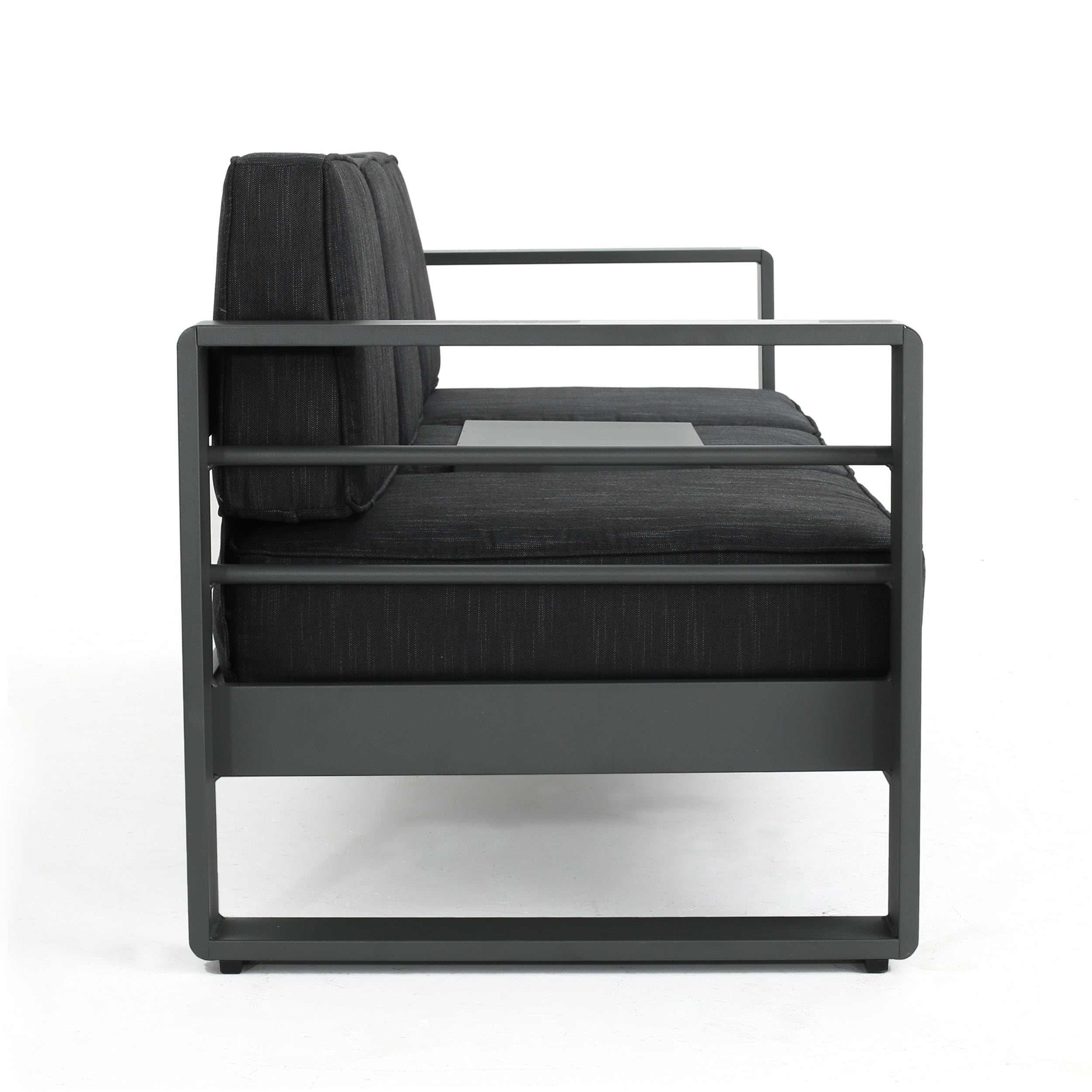 Ensemble de salon de jardin Cape Coral en aluminium 7 pièces avec foyer par Christopher Knight Home