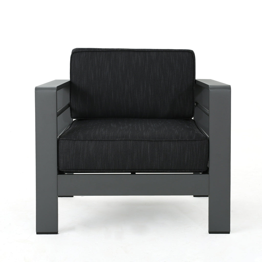 Ensemble de salon de jardin Cape Coral en aluminium 7 pièces avec foyer par Christopher Knight Home