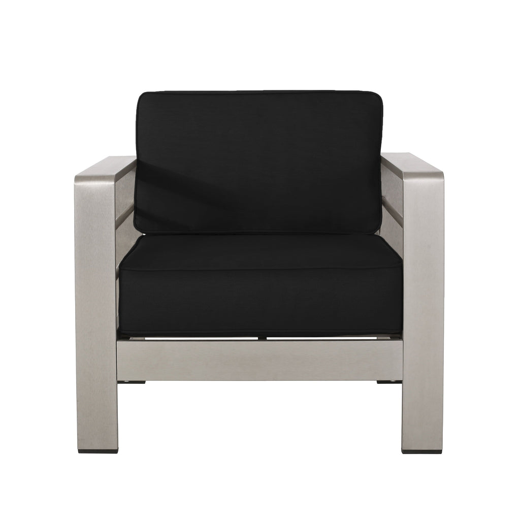 Salon de jardin Cape Coral en aluminium et Sunbrella 5 places avec coussins par Christopher Knight Home