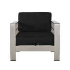 Salon de jardin Cape Coral en aluminium et Sunbrella 5 places avec coussins par Christopher Knight Home