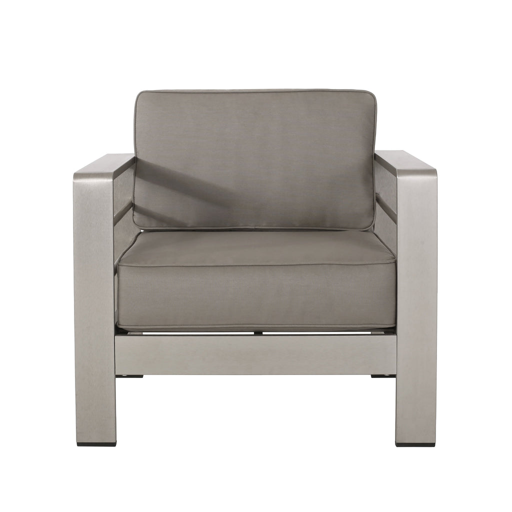 Salon de jardin Cape Coral en aluminium et Sunbrella 5 places avec coussins par Christopher Knight Home