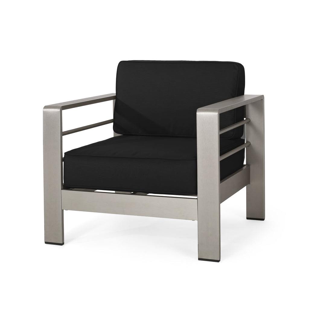 Salon de jardin Cape Coral en aluminium et Sunbrella 5 places avec coussins par Christopher Knight Home