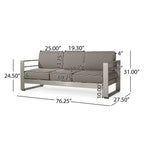 Salon de jardin Cape Coral en aluminium et Sunbrella 5 places avec coussins par Christopher Knight Home