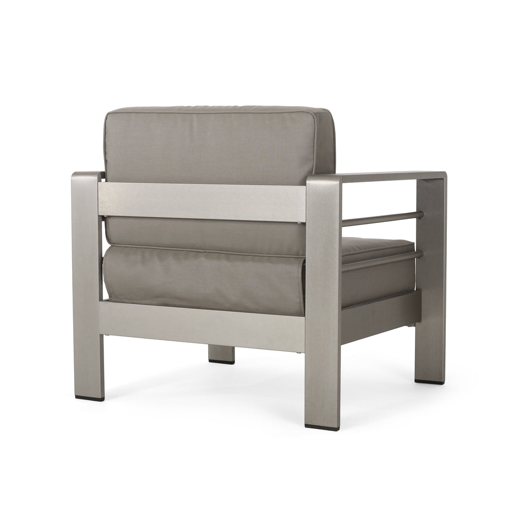 Salon de jardin Cape Coral en aluminium et Sunbrella 5 places avec coussins par Christopher Knight Home