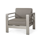 Salon de jardin Cape Coral en aluminium et Sunbrella 5 places avec coussins par Christopher Knight Home